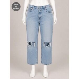 Abercrombie & Fitch High Rise Distressed Mom Jeans Size 16